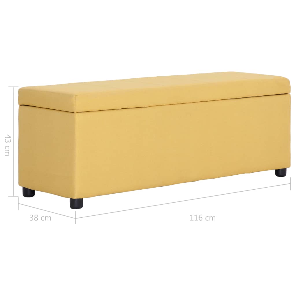 Banc avec compartiment de rangement 116 cm Jaune Polyester - XIOS
