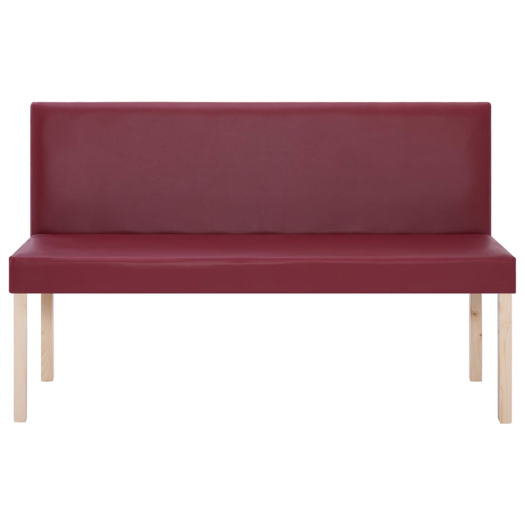 Banc 139,5 cm Rouge bordeaux Similicuir - XIOS