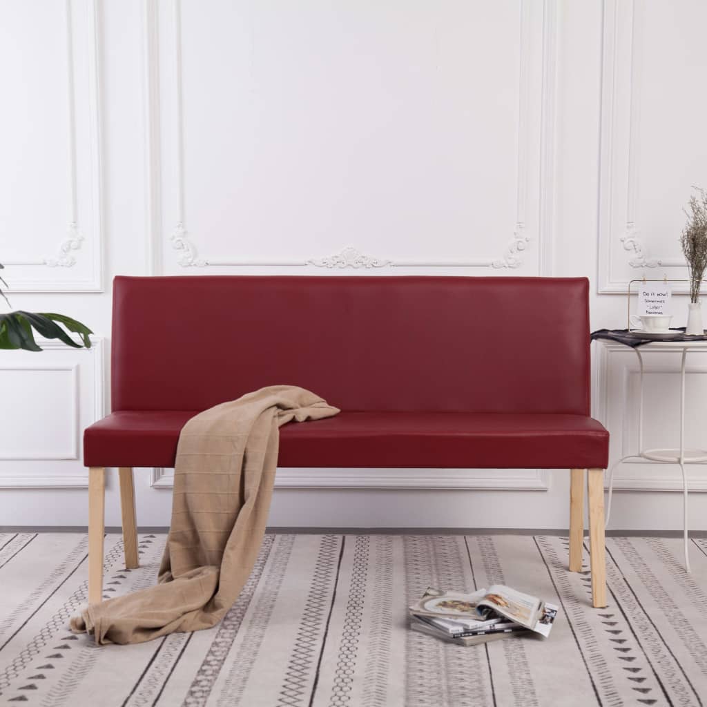 Banc 139,5 cm Rouge bordeaux Similicuir - XIOS