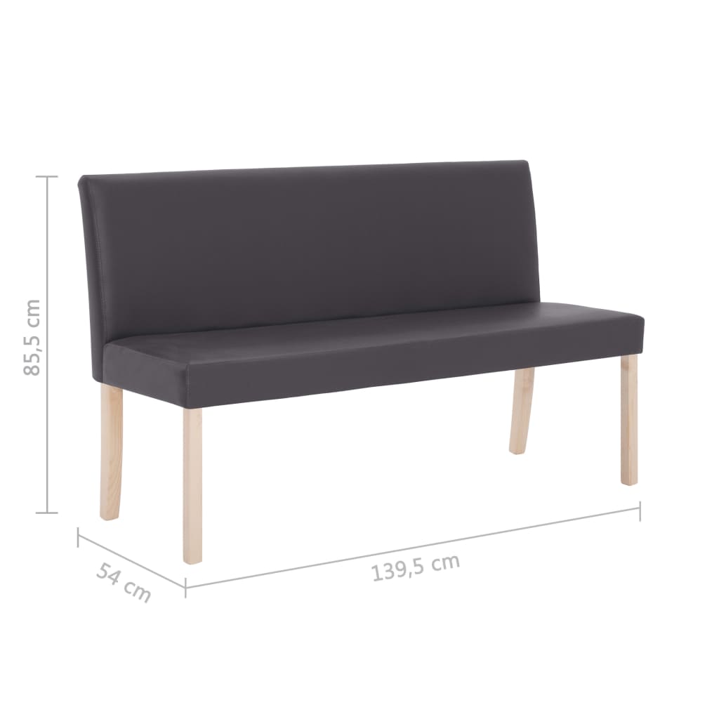Banc 139,5 cm Gris Similicuir - XIOS