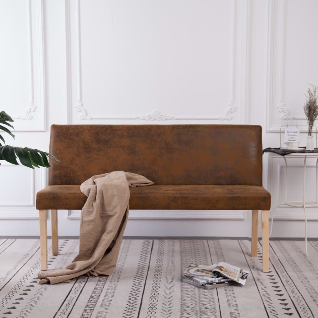 Banc 139,5 cm Marron Similicuir daim - XIOS