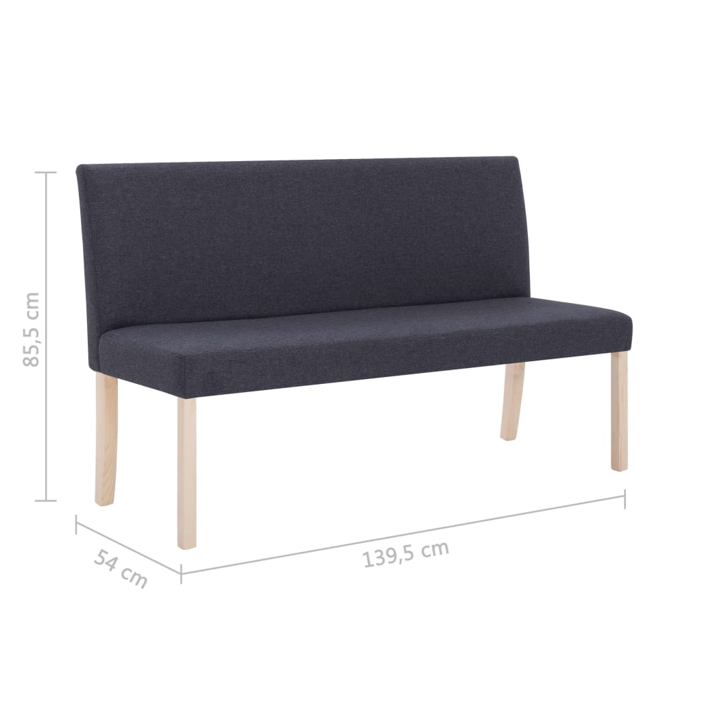 Banc 139,5 cm Gris foncé Polyester - XIOS