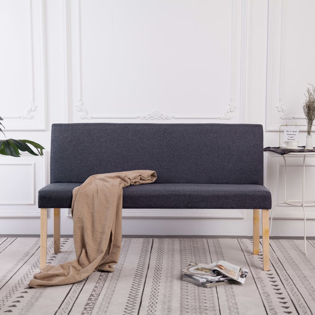 Banc 139,5 cm Gris foncé Polyester - XIOS