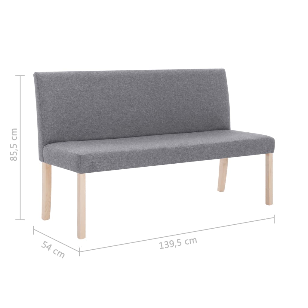 Banc 139,5 cm Gris clair Polyester - XIOS