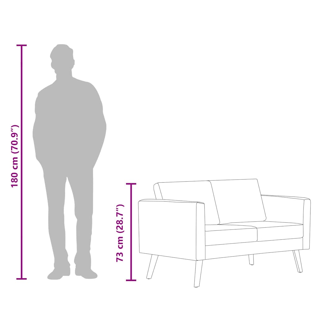 Canapé à 2 places tissu bleu - XIOS