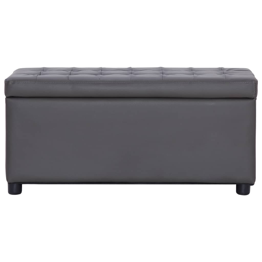 Pouf de rangement 87,5 cm Gris Similicuir - XIOS