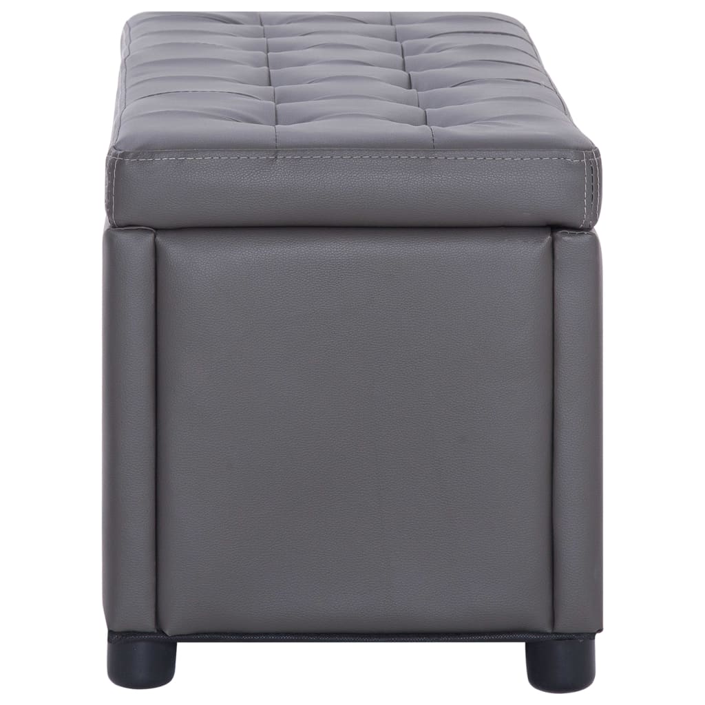 Pouf de rangement 87,5 cm Gris Similicuir - XIOS