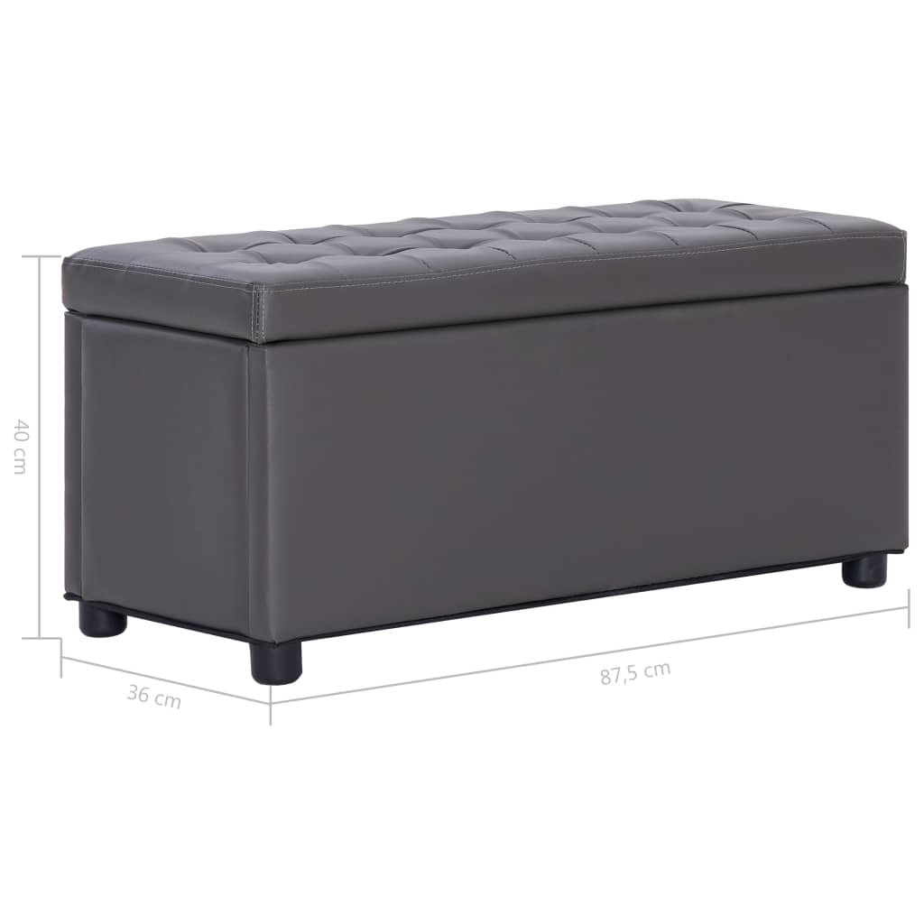Pouf de rangement 87,5 cm Gris Similicuir - XIOS
