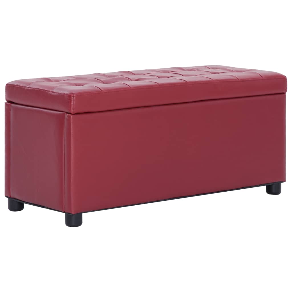 Pouf de rangement 87,5 cm Rouge bordeaux Similicuir - XIOS