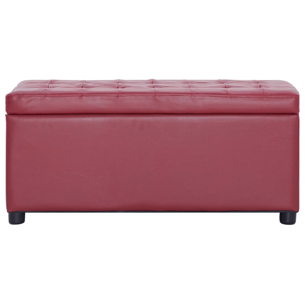 Pouf de rangement 87,5 cm Rouge bordeaux Similicuir - XIOS