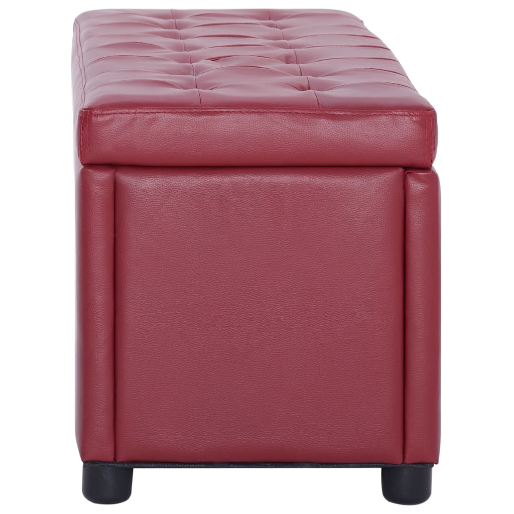 Pouf de rangement 87,5 cm Rouge bordeaux Similicuir - XIOS
