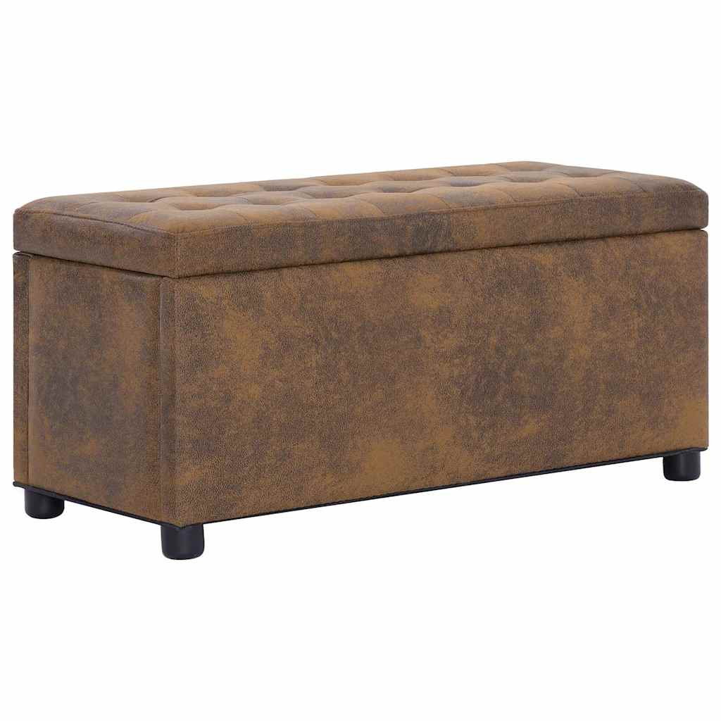Pouf de rangement 87,5 cm Marron Similicuir daim - XIOS