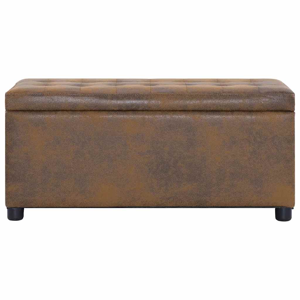 Pouf de rangement 87,5 cm Marron Similicuir daim - XIOS