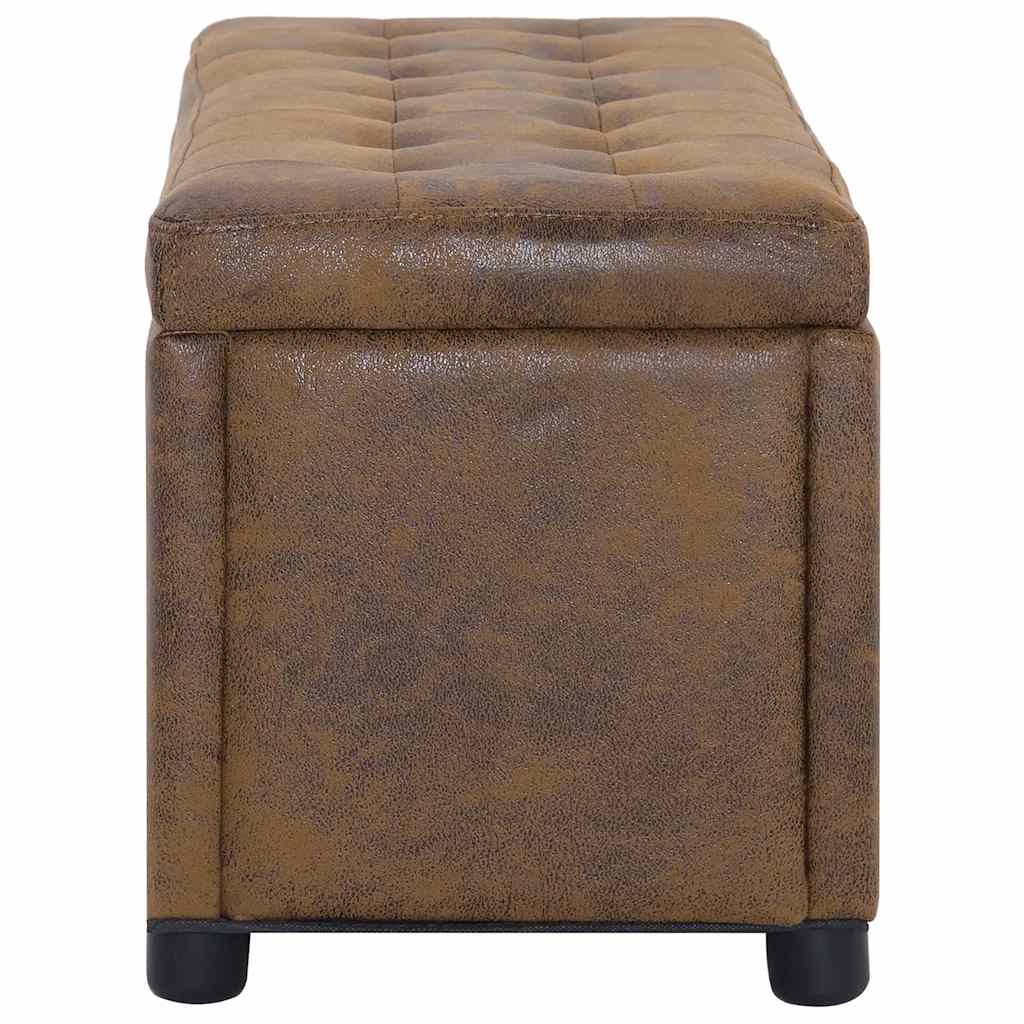 Pouf de rangement 87,5 cm Marron Similicuir daim - XIOS
