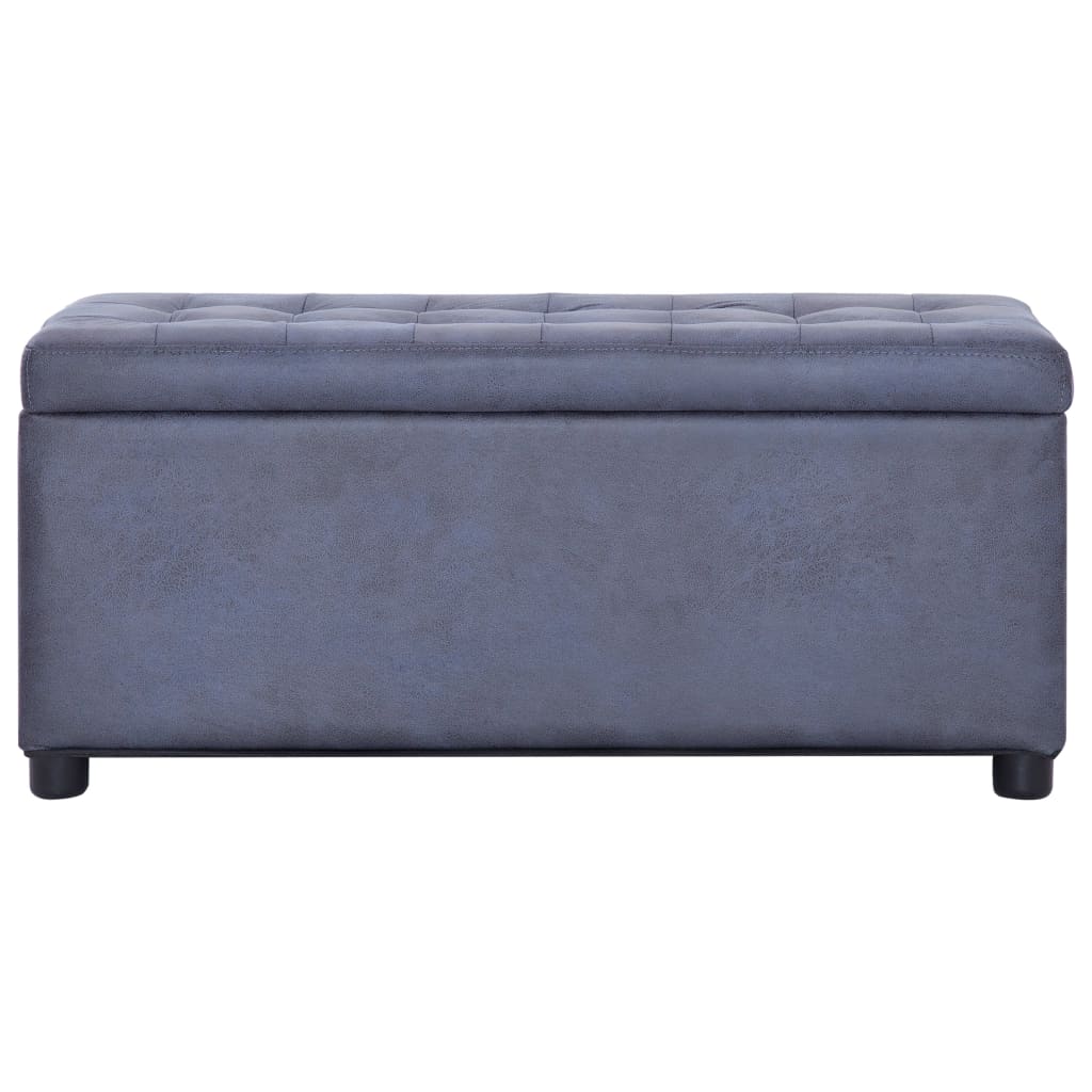 Pouf de rangement 87,5 cm Gris Similicuir daim - XIOS