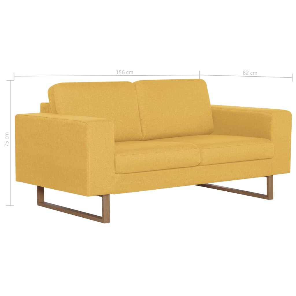 Canapé à 2 places tissu jaune - XIOS