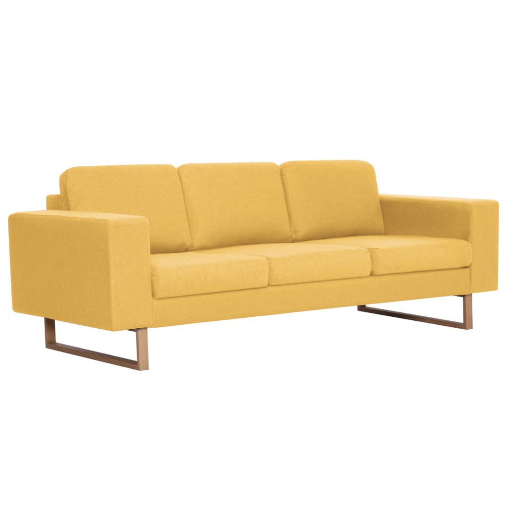 Canapé à 3 places tissu jaune - XIOS