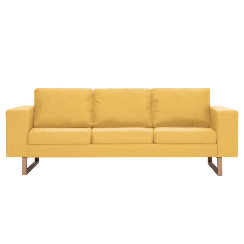 Canapé à 3 places tissu jaune - XIOS