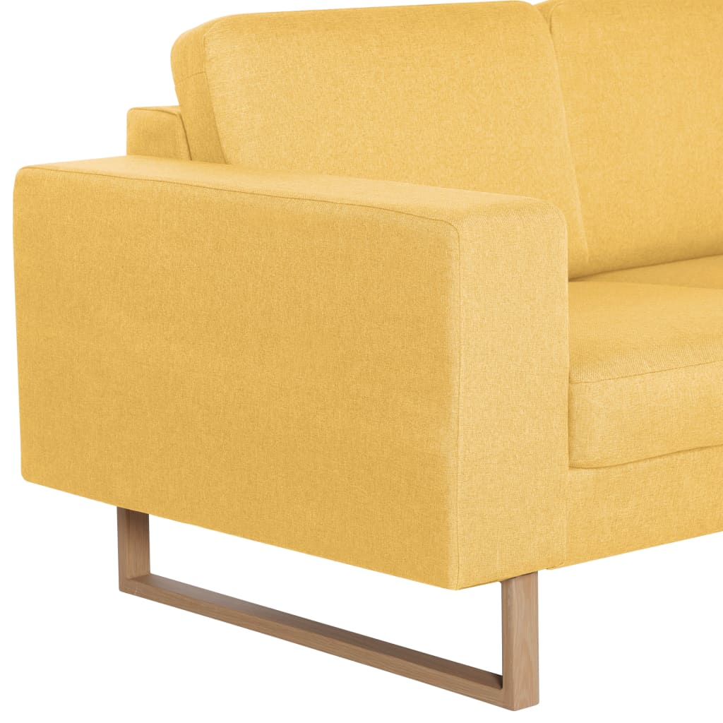 Canapé à 3 places tissu jaune - XIOS
