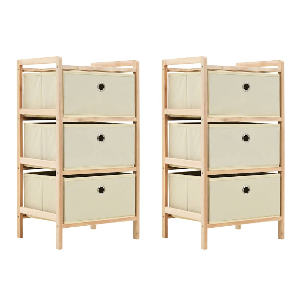 Étagères de rangement avec 3 paniers en tissu 2 pcs beige cèdre - XIOS