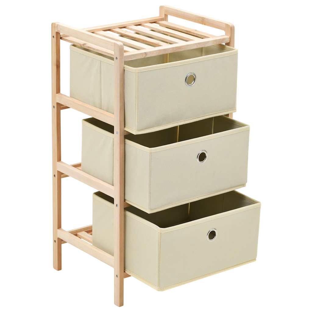 Étagères de rangement avec 3 paniers en tissu 2 pcs beige cèdre - XIOS