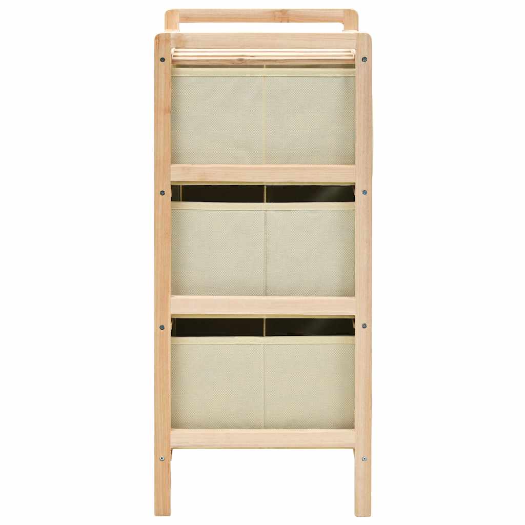 Étagères de rangement avec 3 paniers en tissu 2 pcs beige cèdre - XIOS