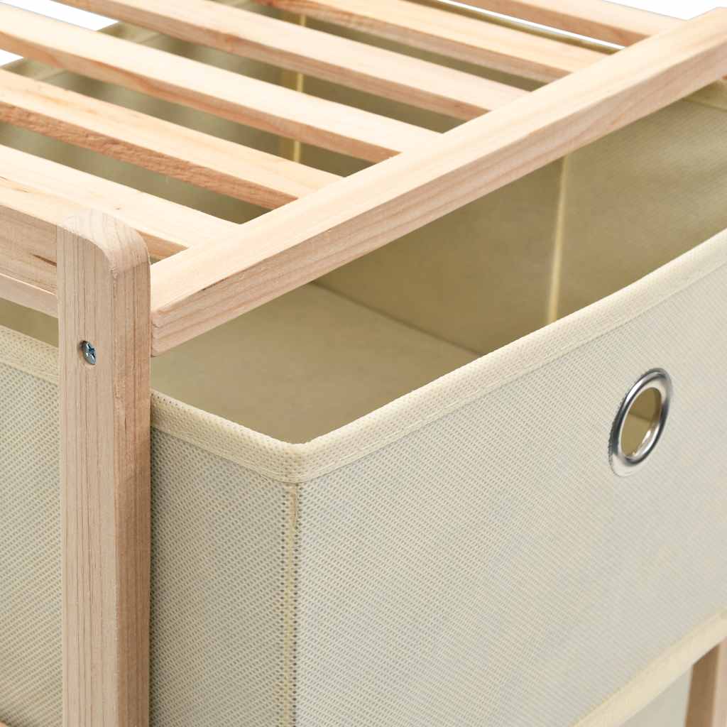 Étagères de rangement avec 3 paniers en tissu 2 pcs beige cèdre - XIOS