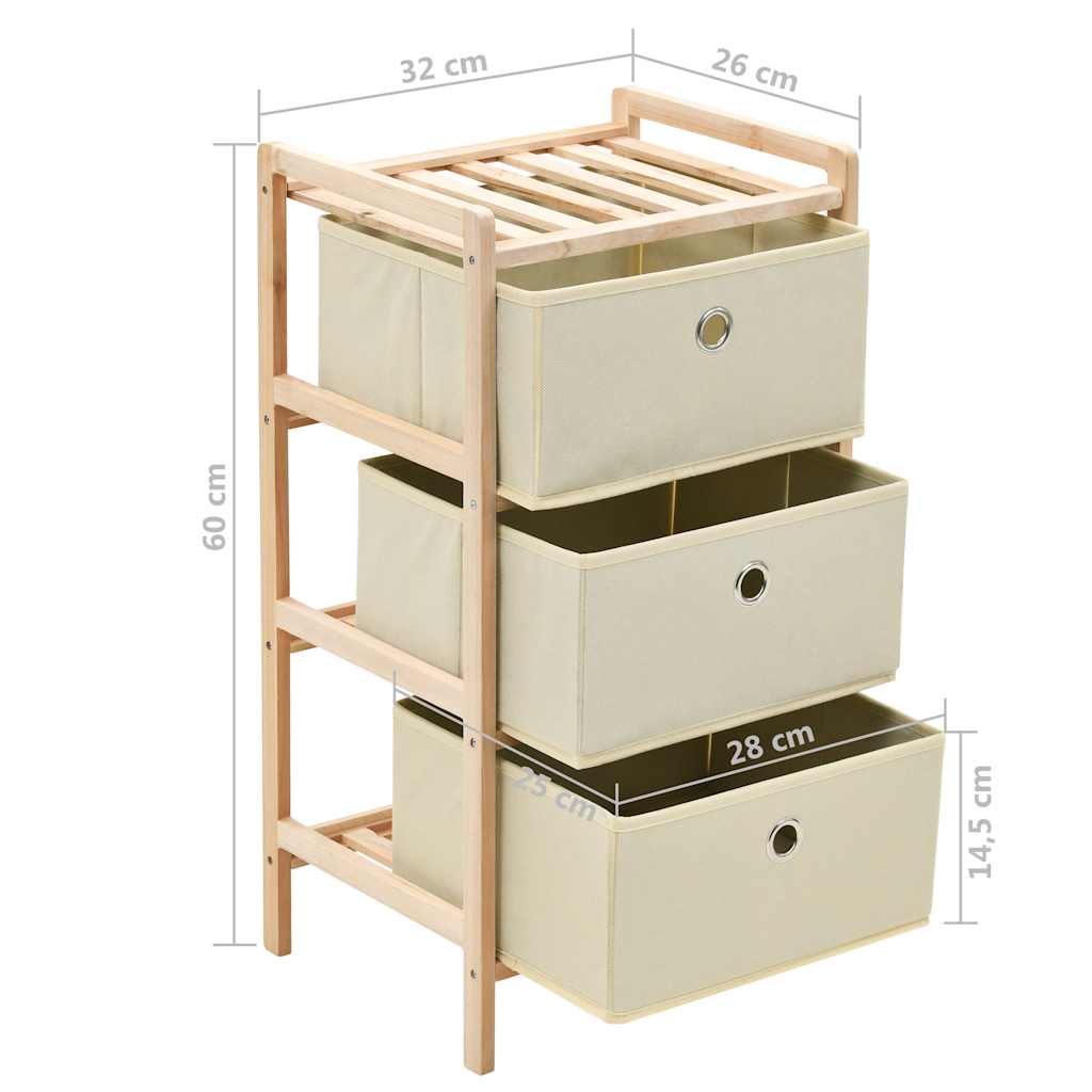 Étagères de rangement avec 3 paniers en tissu 2 pcs beige cèdre - XIOS