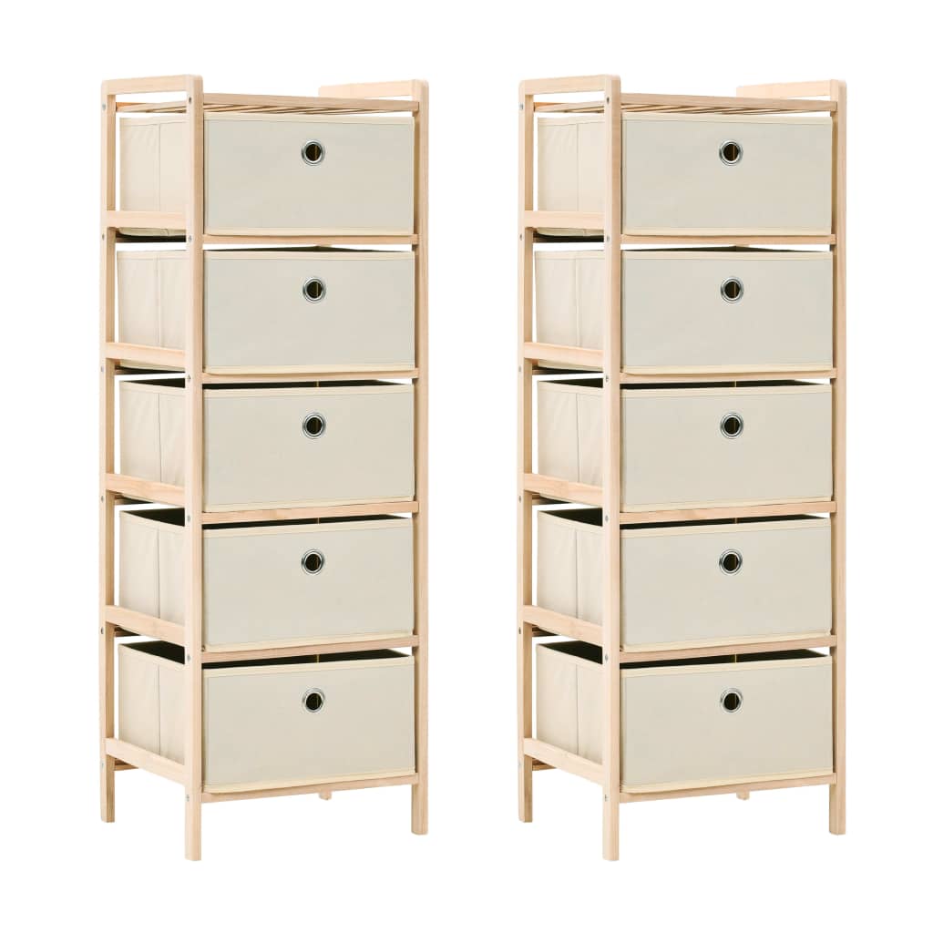 Étagères de rangement avec 5 paniers en tissu 2 pcs beige cèdre - XIOS