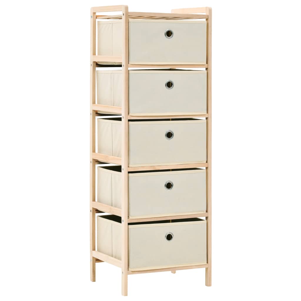 Étagères de rangement avec 5 paniers en tissu 2 pcs beige cèdre - XIOS