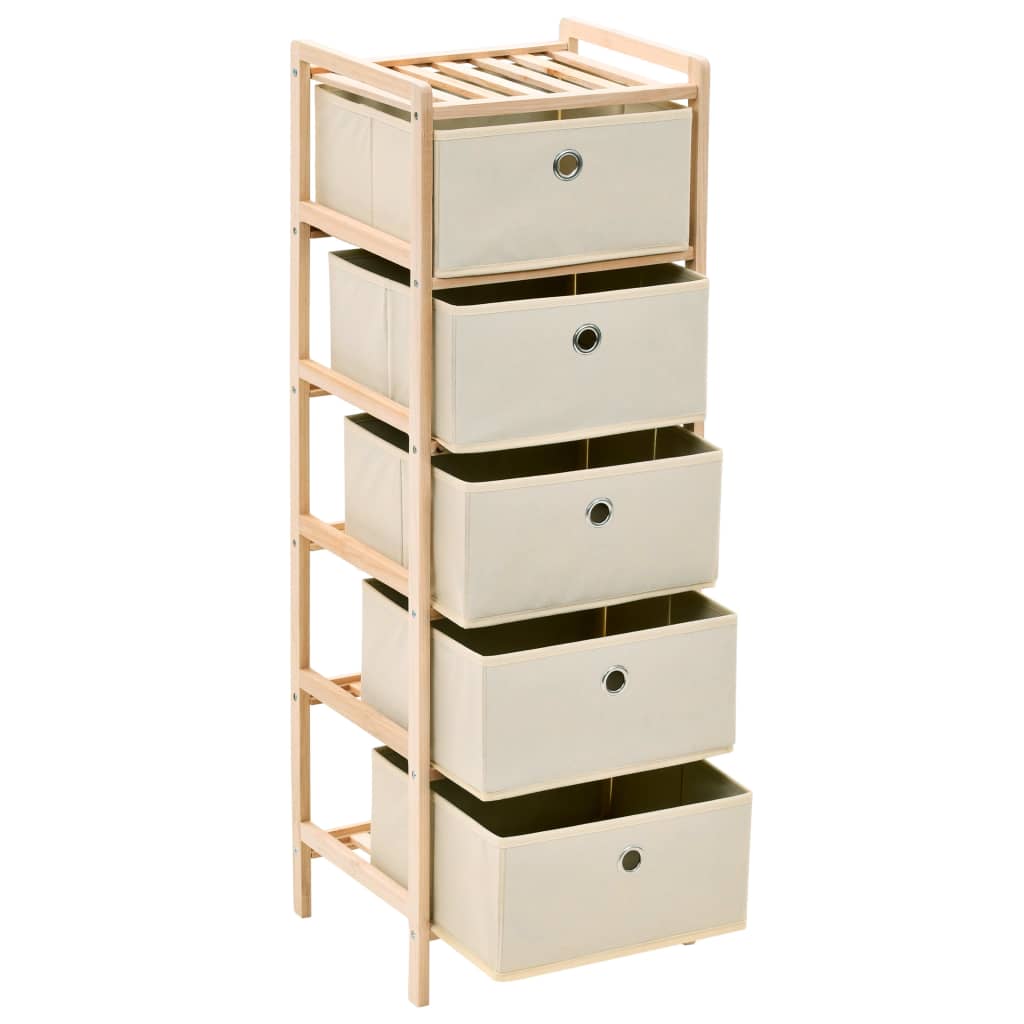 Étagères de rangement avec 5 paniers en tissu 2 pcs beige cèdre - XIOS