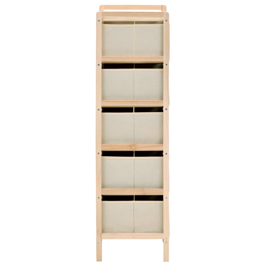 Étagères de rangement avec 5 paniers en tissu 2 pcs beige cèdre - XIOS