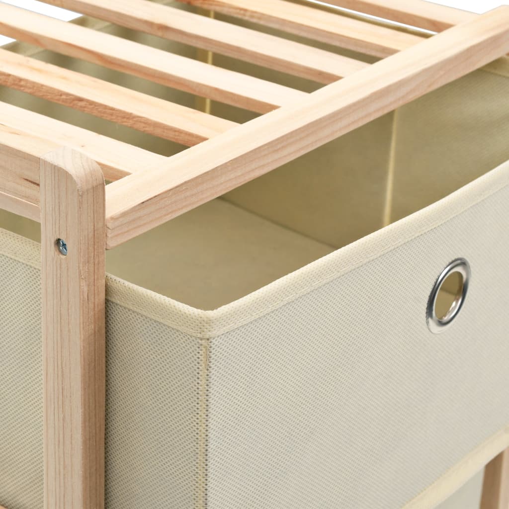 Étagères de rangement avec 5 paniers en tissu 2 pcs beige cèdre - XIOS