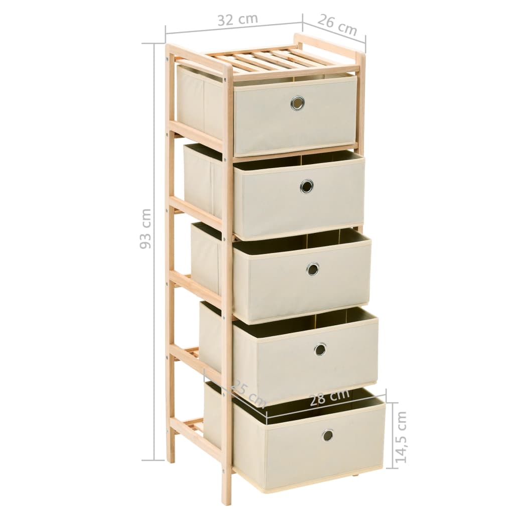 Étagères de rangement avec 5 paniers en tissu 2 pcs beige cèdre - XIOS