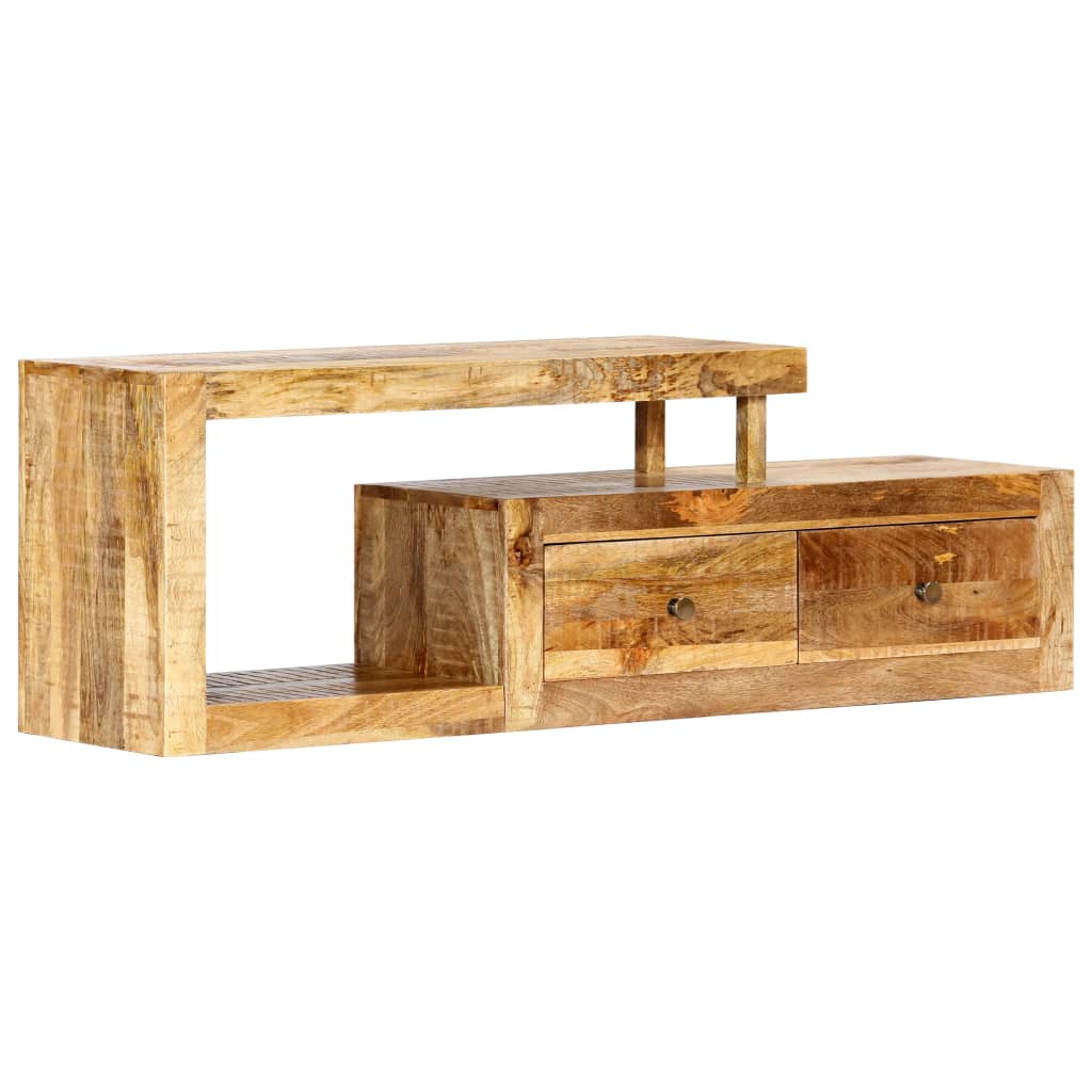 Meuble TV 120x30x40 cm Bois massif de manguier - XIOS
