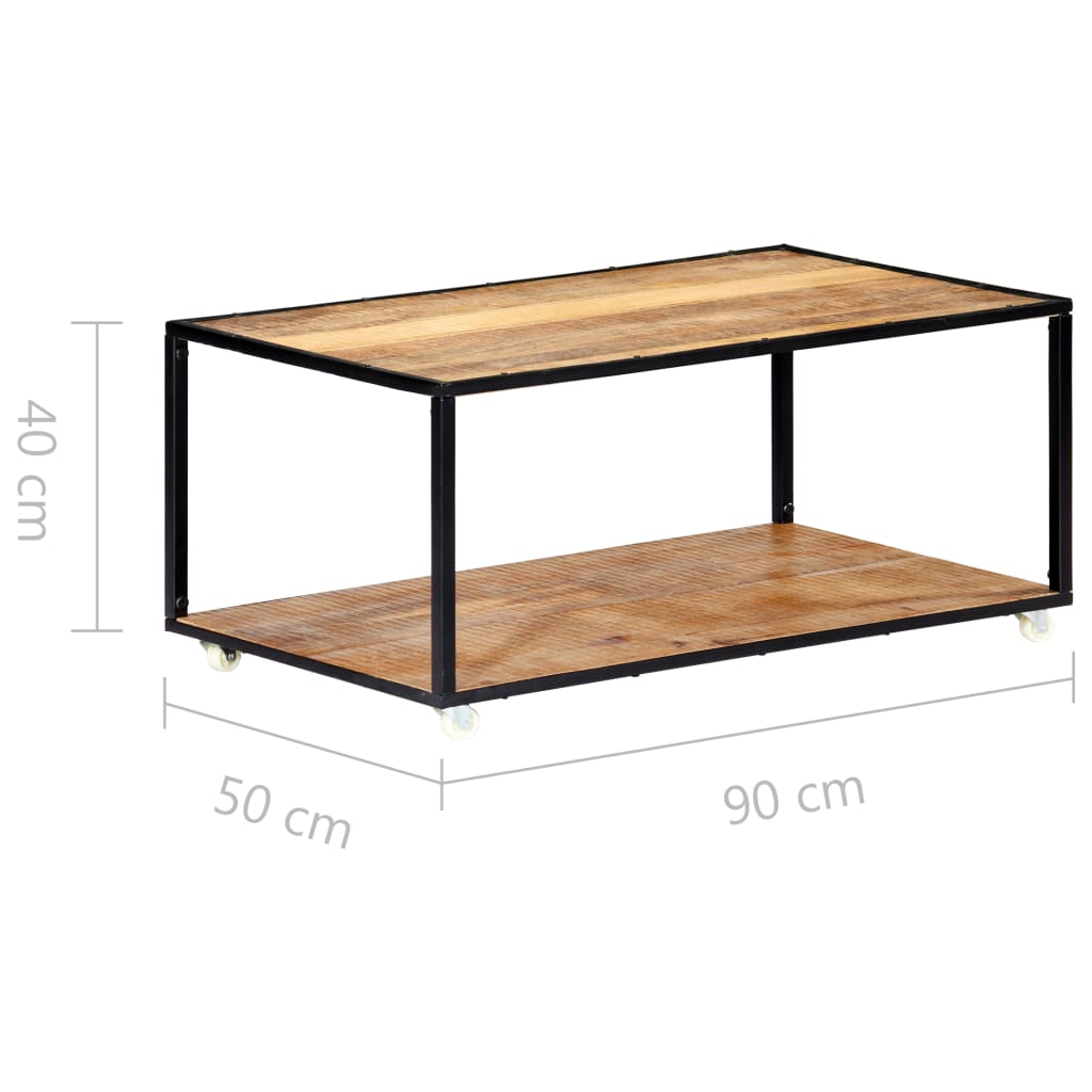 Table basse 90x50x40 cm Bois de récupération solide - XIOS