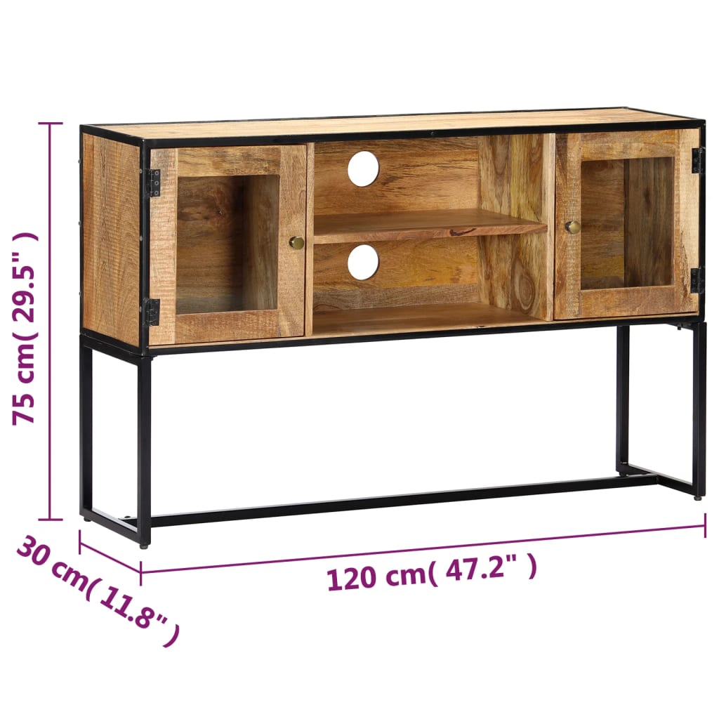 Meuble TV 120x30x75 cm Bois de récupération massif - XIOS