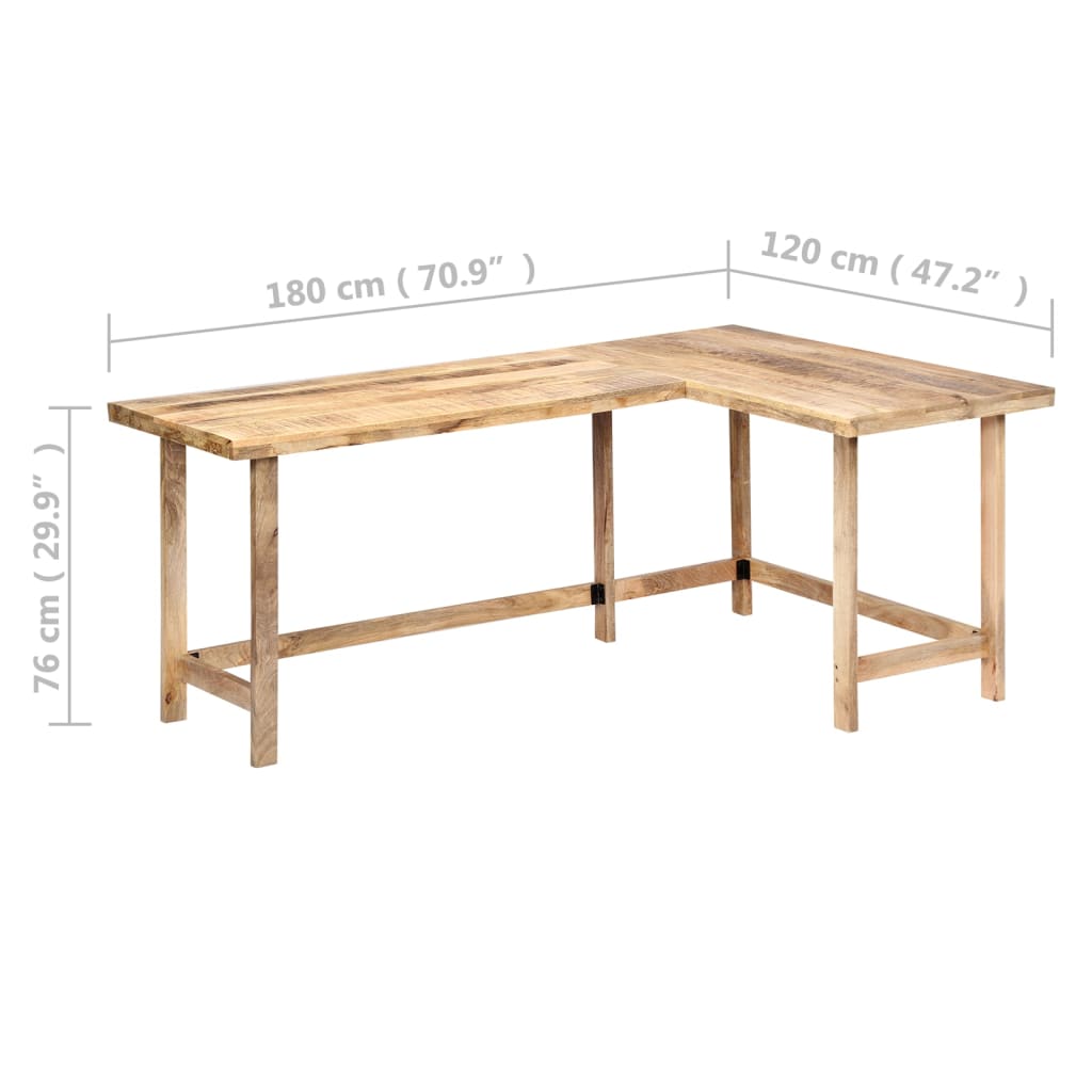 Bureau 180x120x76 cm Bois de manguier massif - XIOS