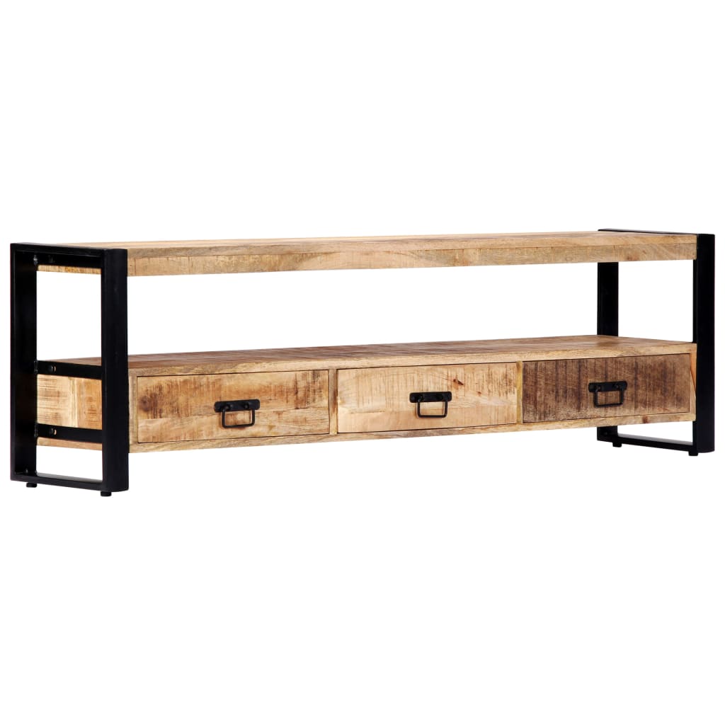 Meuble TV 150x30x45 cm Bois solide de manguier - XIOS