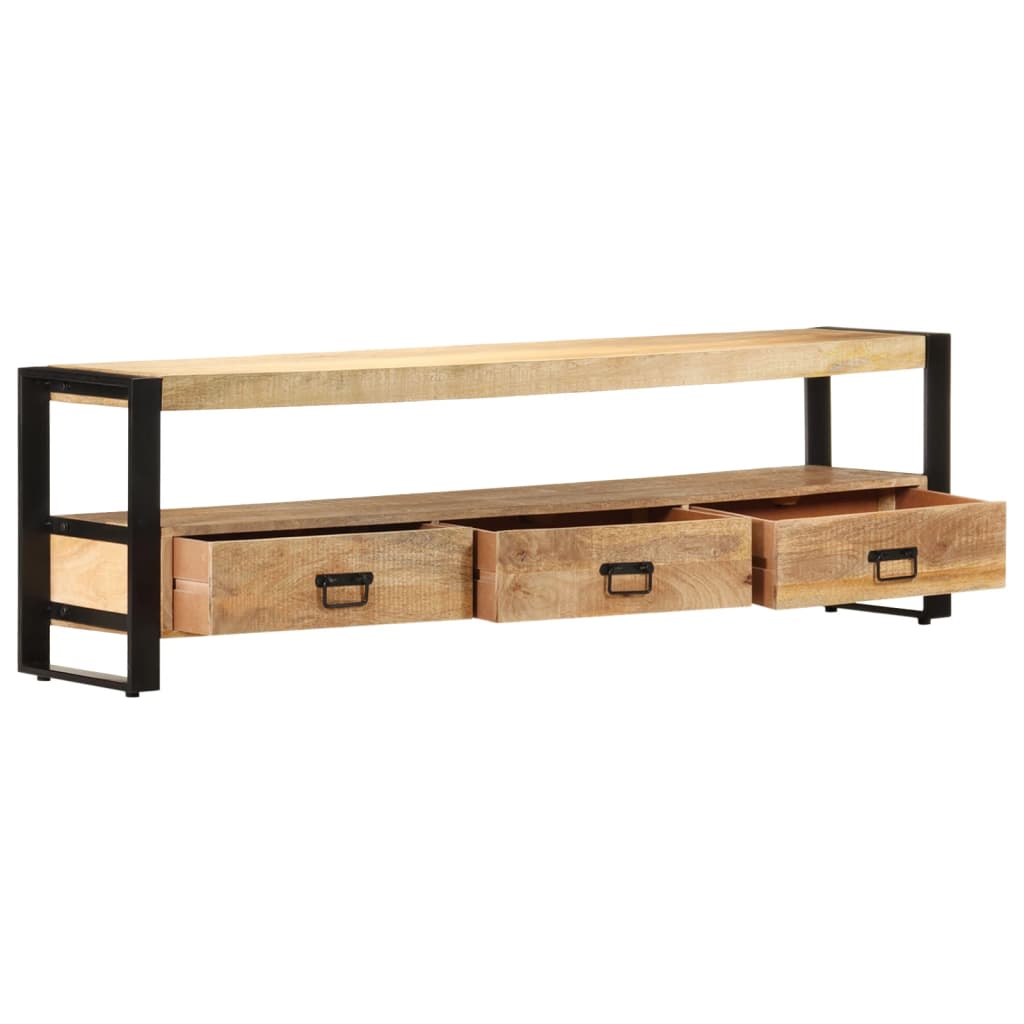 Meuble TV 150x30x45 cm Bois solide de manguier - XIOS