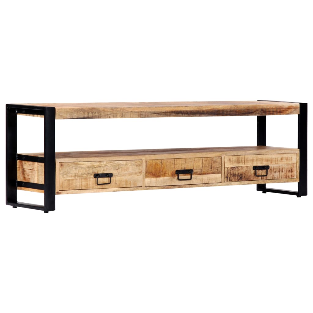 Meuble TV 150x30x45 cm Bois solide de manguier - XIOS