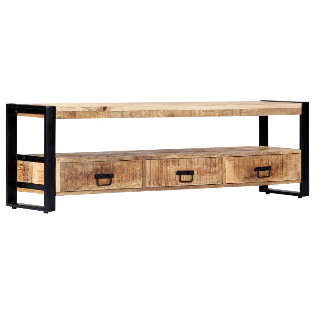 Meuble TV 150x30x45 cm Bois solide de manguier - XIOS