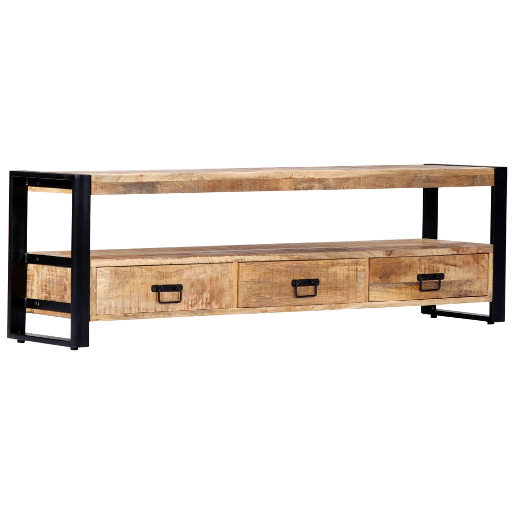 Meuble TV 150x30x45 cm Bois solide de manguier - XIOS