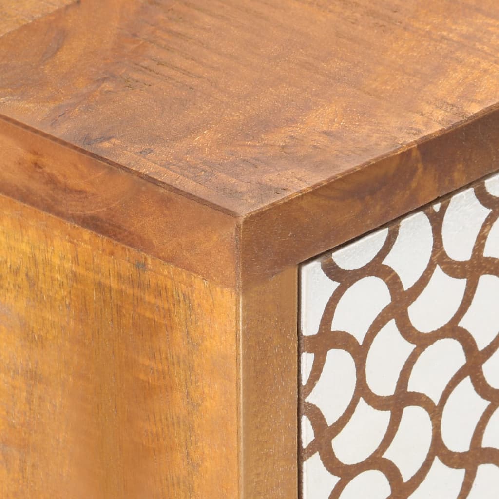 Buffet avec motif imprimé 90x30x70 cm Bois de manguier massif - XIOS