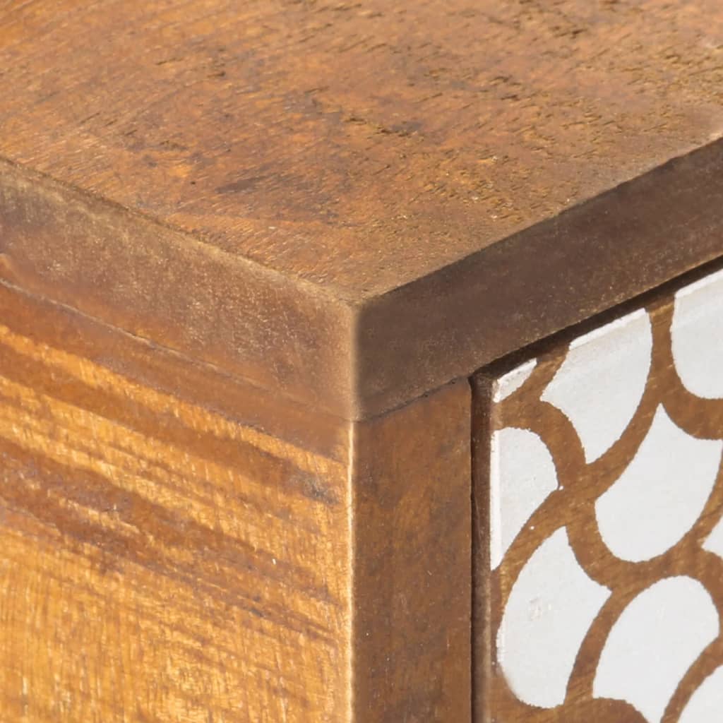 Buffet avec motif imprimé 130x30x70 cm Bois de manguier massif - XIOS