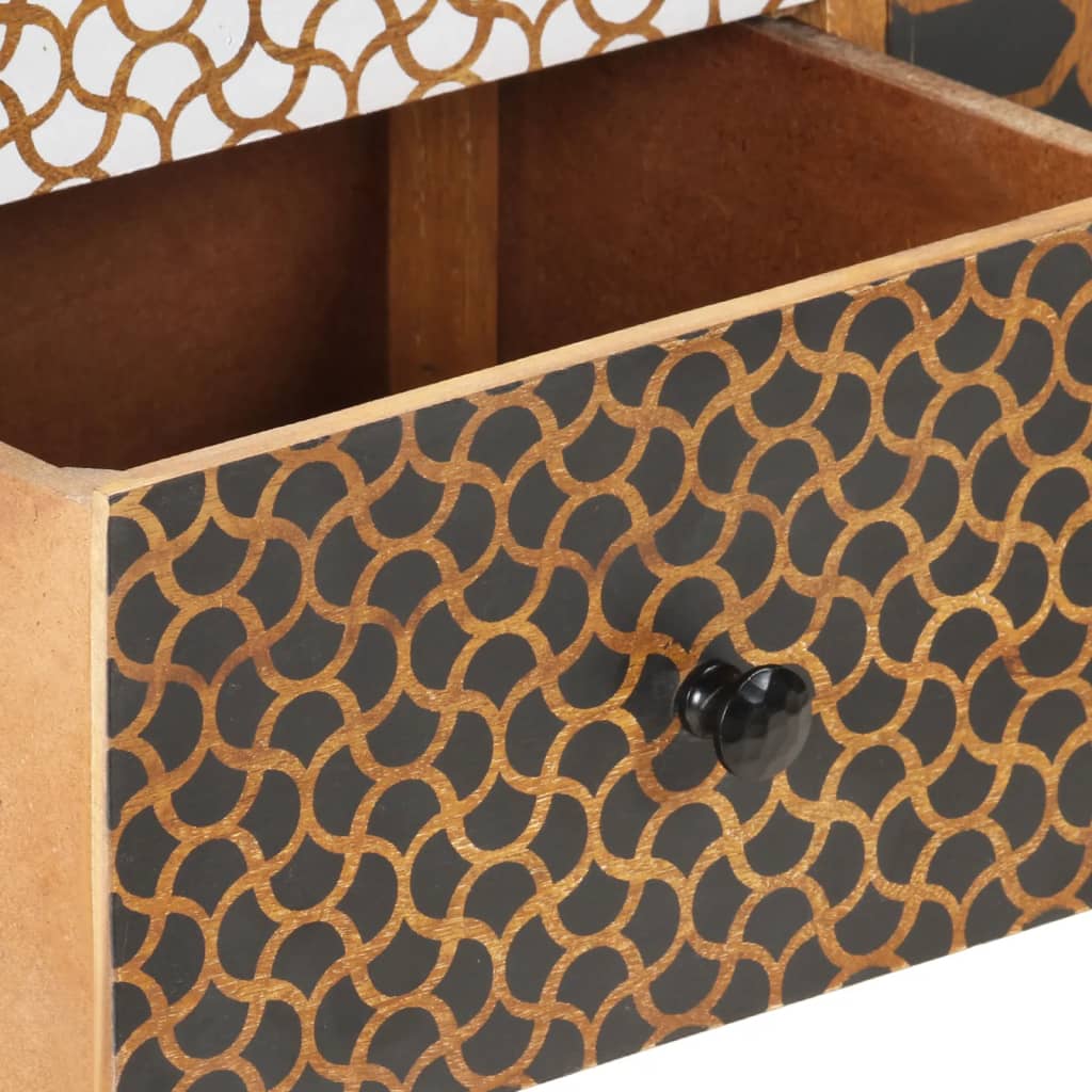Buffet avec motif imprimé 130x30x70 cm Bois de manguier massif - XIOS