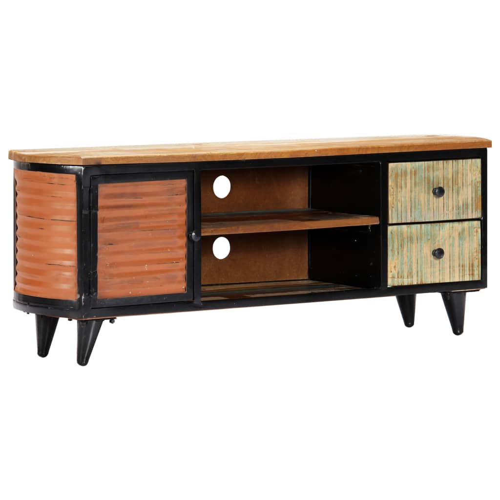 Meuble TV 120x30x45 cm Bois de récupération massif - XIOS