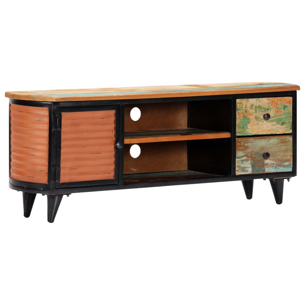 Meuble TV 120x30x45 cm Bois de récupération massif - XIOS