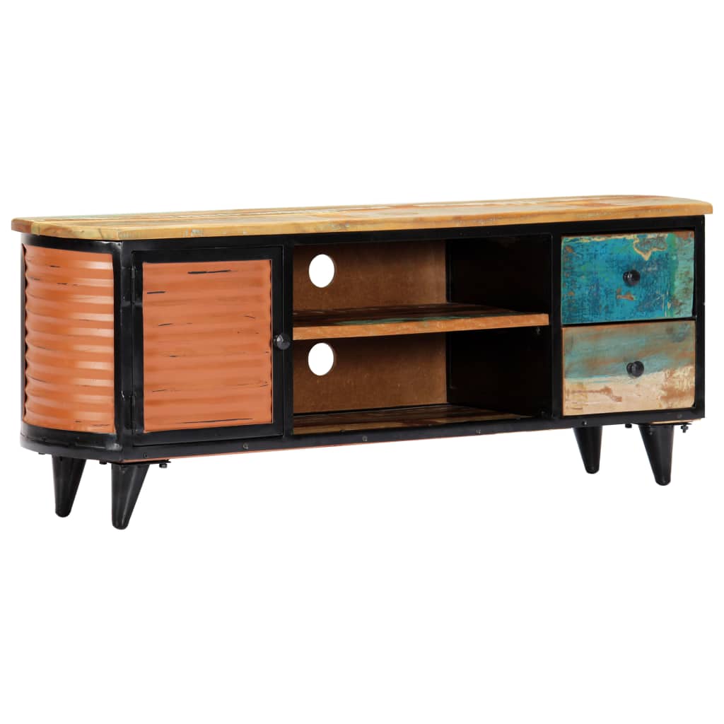 Meuble TV 120x30x45 cm Bois de récupération massif - XIOS