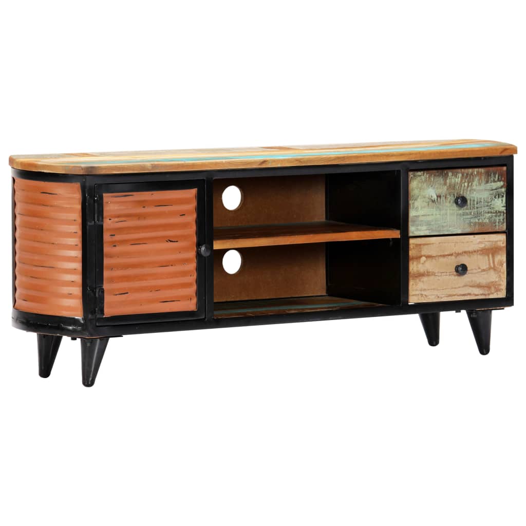 Meuble TV 120x30x45 cm Bois de récupération massif - XIOS